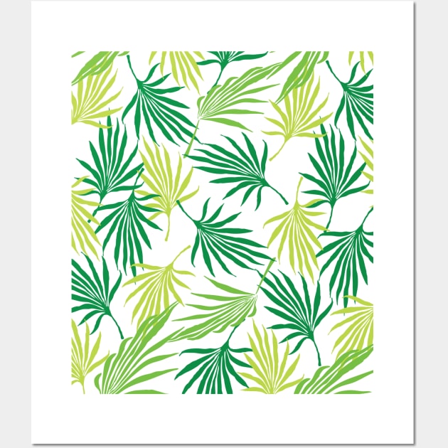 Jungle Palm Fronds In White Wall Art by FruitflyPie